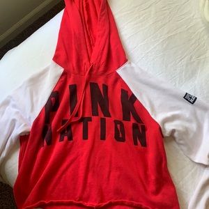 PINK cropped pullover hoodie ✨